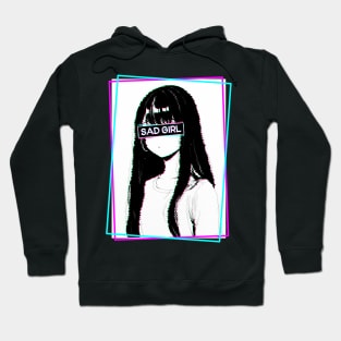 Aesthetic Vaporwave Retro Sad Girl Anime Hoodie